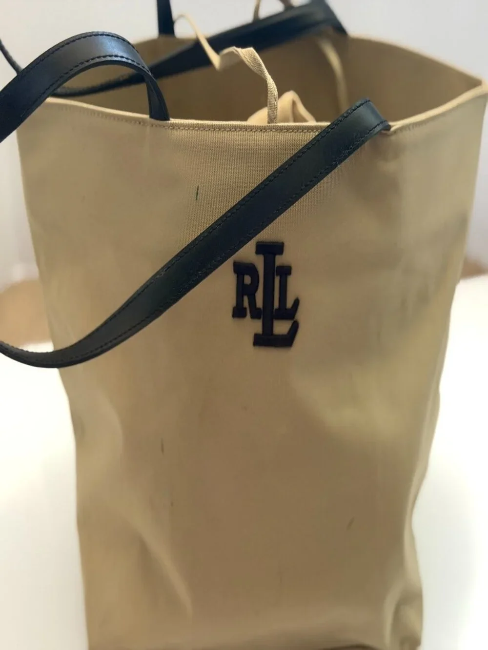 Lauren Ralph Lauren Beige Canvas Tote